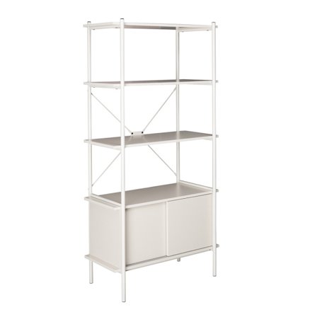 Bogreol, cremefarvet, 80x40x163 cm, melamin- og metalramme