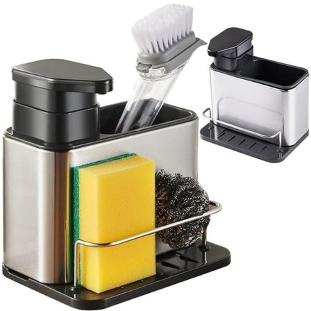 Soap Pump | Kitchen Organizer for Dish Soap, Dish Brush and Sponge Stainless Steel