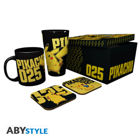 POKEMON - Glas XXL, Mugg, 2 underlägg - lyser i mörkret