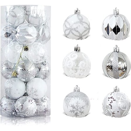 6 cm joulupallokoristeet, 24 kpl joulupalloja joulukoristeita