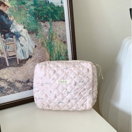 Søt rosa kosmetikkveske for kvinner sminkeveske 02 02