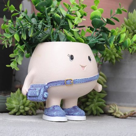 Smilende Ansigt Plantekasse, Resin Hovedpotte med Dræn til Sukkulenter, Sød Hjemme- og Haveindretning