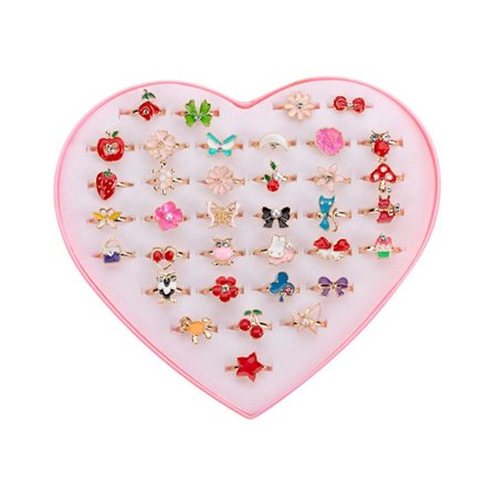 36 st Girls Rings Girls Finger Rings Finger Ring Smycken Leksaker Festmaterial