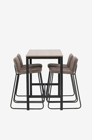 Venture Home - Barset Camden med 4st barstolar Bisbee - Brun - Matgrupp 4 personer - Från Homeroom