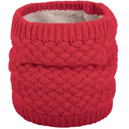 Vinterhalstørklæde, Termisk Halstørklæde, Unisex Tyk Strikket Rund Halstørklæde Vintervarm Hals til Mænd Kvinder Sport Halstørklæde rød