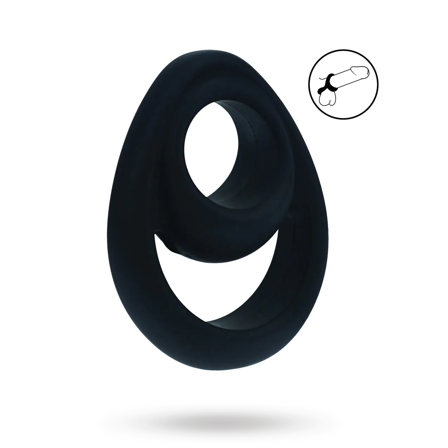 Double Ergo Silicone Cockring - Black