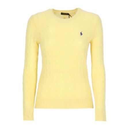 Polo Ralph Lauren, Round-neck Knitwear Żółty, Kobieta, Rozmiar: M