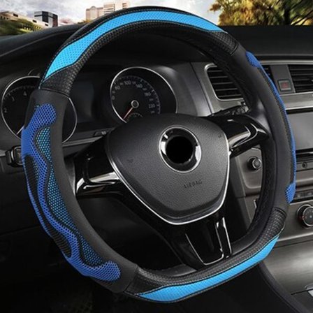 (Blå) D-formad Läder Ratt Skydd Fyr Säsonger Ratt Nav för VW GOLF 7 8 2015 POLO JATTA Interiör Tillbehör