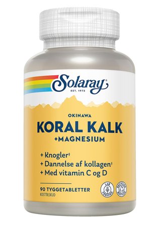 Solaray Koral Kalk med C- og D-Vitamin 90 tabl., Helse & Madvarer, Mineraler, Kalk