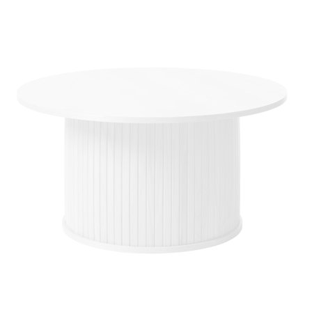 Nola sofabord, Ø90 - Hvid - 90x90x45cm - Sofabord - Rundt lakeret hvidt bord i skandinavisk design - Perfekt til stuen & nemt at samle