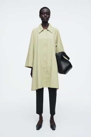 COS Women's Oversized Voluminous Car Coat in Green