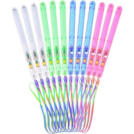 12-pakning LED-lyssticks med 7 blinkende lysmoduser for konsert, raves, bursdag, fest