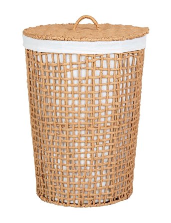 House Nordic Rie - Laundry Basket, Paper, Natural/White, Ø42X56 Cm - Brown - 42X42X56CM