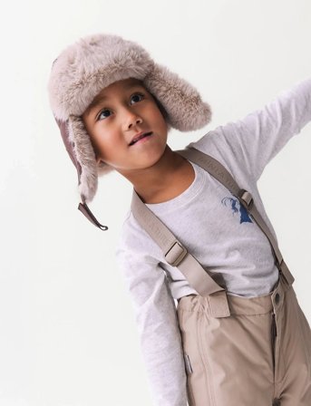 MINI A TURE Matcrister Teddy Lined Winter Hood - Brown - 8-10Y