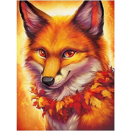 30 x 40 cm DIY 5D Diamantmålning Räv E