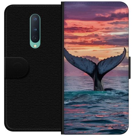 Yhteensopiva Lompakkokotelo OnePlus OnePlus 8 Valasharvinna auringonlaskussa tyynen meren yllä, trooppinen muotoilu lämpimällä taivaalla ja pehmei