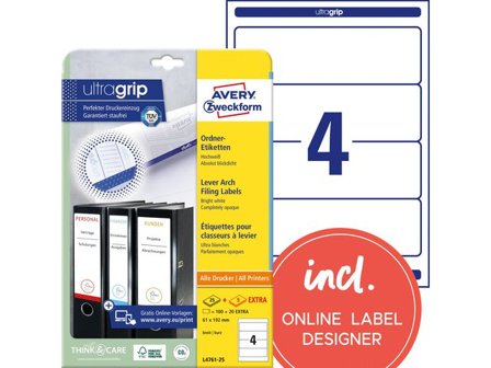 AVERY Etikett breda pärmar 192x61 100/fp - Lyreco - Emballage och lagerutrustning - Etiketter och godsmärkning - Specialetiketter