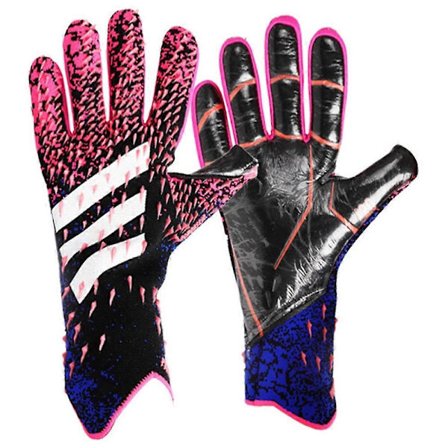 1 par profesjonelle keeperhansker stripet mønster pustende 3D mesh sportsvotter - rød størrelse 6