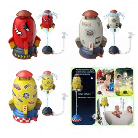 Romrakett Spreder Barnas Roterende Flygende Vannleke Utendørs Vanntrykk Løft Av Spreder