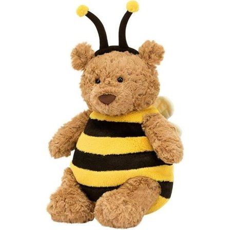 Jellycat Bartholomew Bjørn Kosedyr 25cm Søt Lodden Honningbie Teddy[JUN]