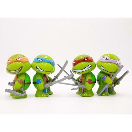 4 stk. Q-version af Teenage Mutant Ninja Turtles PVC Figur Anime Action Figur Model Legetøj til Børn Voksen[D]