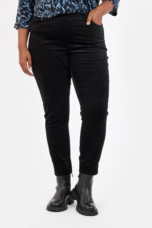 CISO - Sofia Bukser - Sort - Curvy Slim Fit / Elastik i Taljen / Fløjl