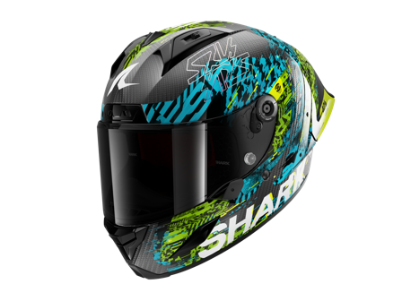 Integralhelm Shark Aeron-GP Fim Racing #2 Speed-Vib Blau/Grün XXL