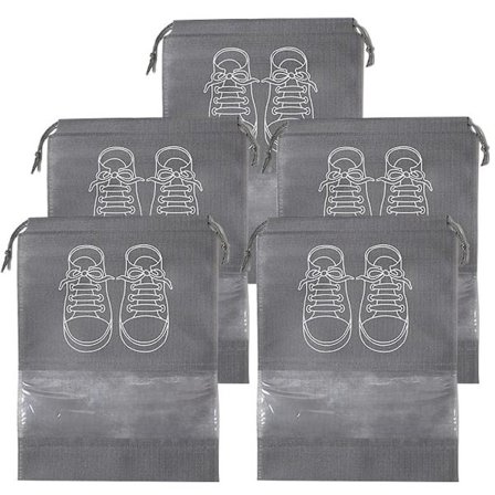 Sko Tasker - 5 Stykker - Sko Taske - Rejsetaske og Opbevaringstaske - Vandafvisende - Rejse Organizer - Grå (43,5*32cm)