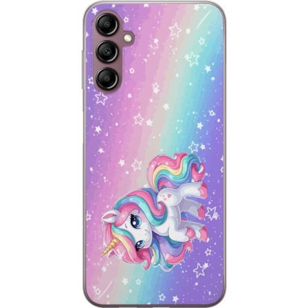 Kompatibel Mobilcover til Samsung Galaxy A14 5G Stitch i polaroidrammer med blå pasteltoner og søde udtryk i collager med hjerter