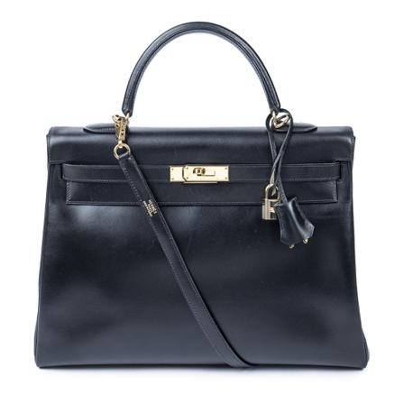 Hermès Vintage Pre-owned Håndtaske Kelly Retourne Sort, Dame Vintage Tasker, Størrelse: ONE Size
