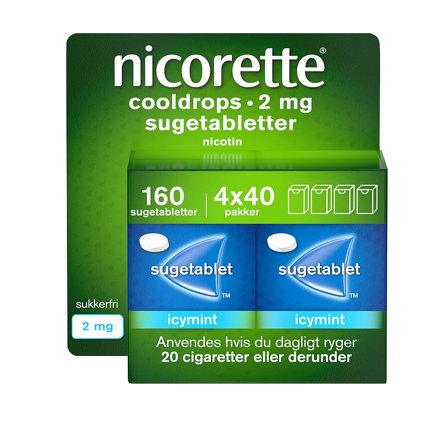 Nicorette Sugetablet Cooldrops Icymint 2 mg 160 stk, Medicin & Pleje, Rygestop, Nikotintabletter