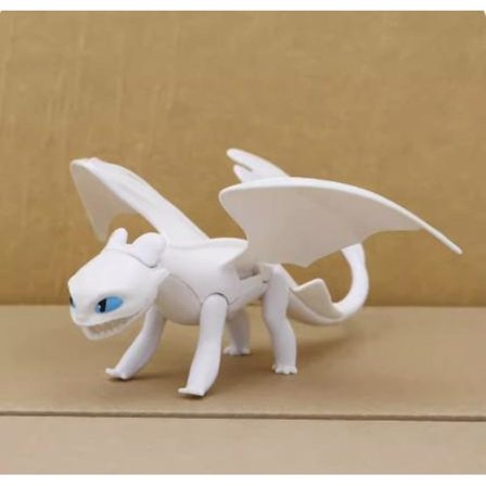 Draktränaren 3 - Svart och Vit Drake - Modellleksak Vit