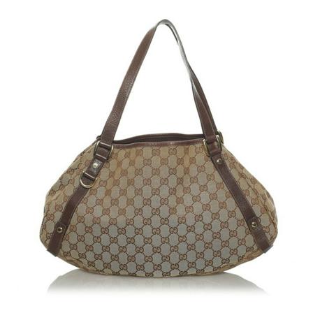 Gucci Vintage, Pre-owned Handbag Bruin, Dames, Maat:ONE Size,Canvas