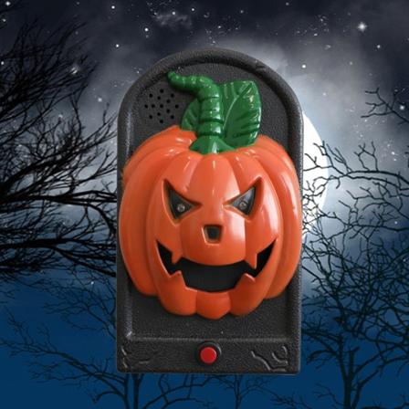 Halloween-dørklokkeornament, holdbar gresskar-knapplyd-dørklokke, Halloween-fest, hjemsøkt hus, hemmelig rom, gunstig frontbar (gresskarknapp)