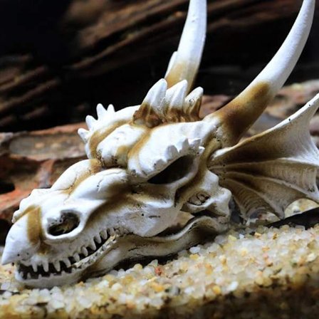 Akvarium akvarium dinosauriehuvud skalle prydnad harts hantverk Halloween rekvisita populärvetenskapliga verktyg