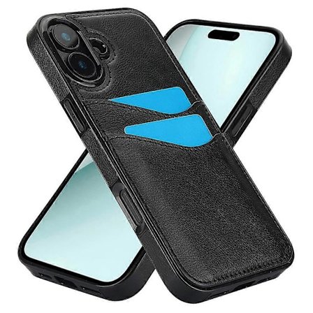 For iPhone 16 Plus Deksel Kortspor Slim-Fit PU+TPU Mobil Deksel-