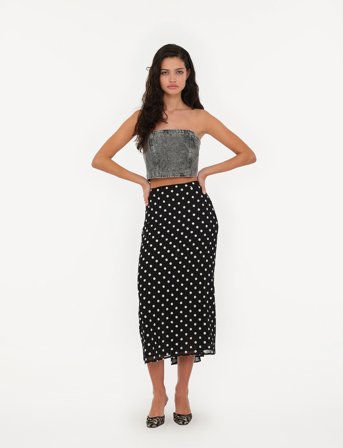 ROTATE Birger Christensen Chiffon Midi Skirt - Black - 40