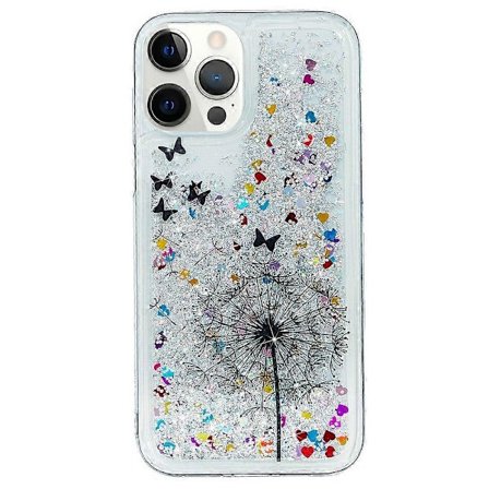 Glitter Bling Pulver Rörlig Sand Skal med Mönstertryck TPU Telefonfodral för iPhone 15 Pro Max