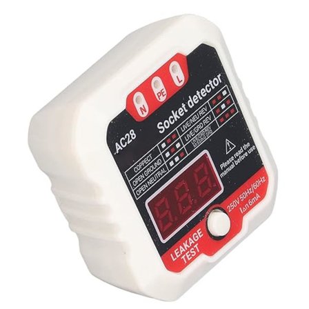 Stikkontakt Tester 250V 50Hz 60Hz Polaritet Stikkontakt Tester (EU-stik 220V)