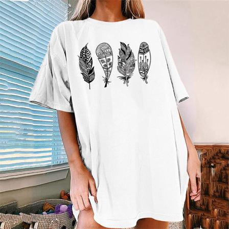 Kortärmad T-shirt För Kvinnor Boho Pullover