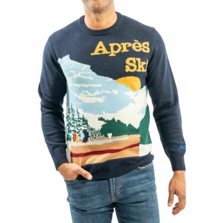 Saint Barth, Round-neck Knitwear Blauw, Heren, Maat:M