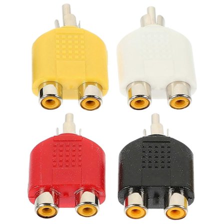 4 stk. RCA Splitter Han til Dobbelt Hun RCA Y Adapter Dobbelt RCA Hun Adapter