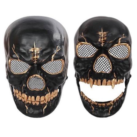 Skjelett Ansiktsdeksel Bevegelig Kjeve Halloween Horror Cosplay Kostyme Maskerade Karneval Party