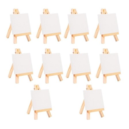 12 Mini Staffelier for Kunstnere + 3x3 Tommer Mini Lerretsett Maling Barn Håndverk DIY Tegning Lite Bord