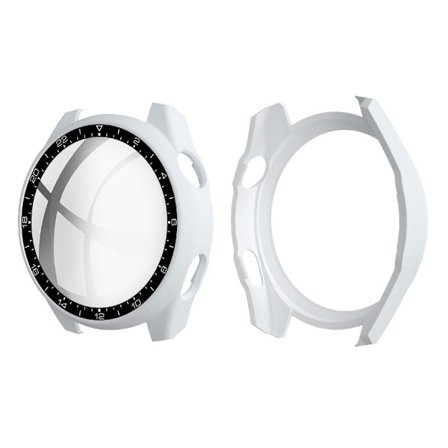 Huawei Watch 3 Pro kellotaulun tyylikansi + karkaistu lasi - Valkoinen