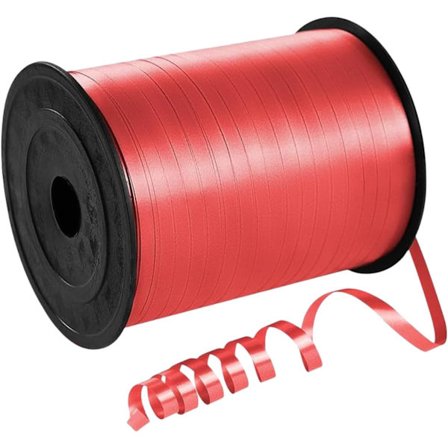 500 meter rødt krøllebånd 5 mm til balloner, 457 m skinnende krøllet ballonbånd, ballonsnor, party krøllebånd til gaveindpakning