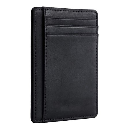 (Black) RFID-Blocking Wallet for Men with Zipper Coin Pocket