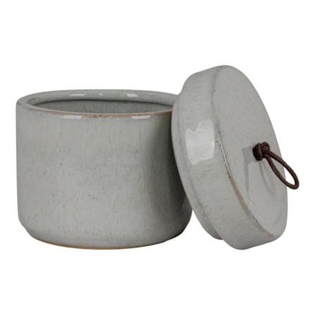 Keramikgryde - Ukendt mærke - Grå - Med låg - Ø 10,5 x 10 cm Grå