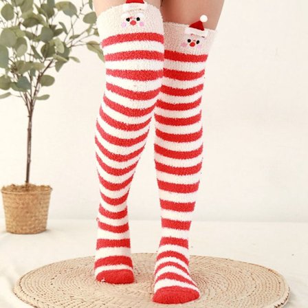 Coral Feece Sock Modeling Knästrumpor STYLE 5 STYLE 5