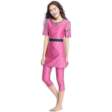 Islamisk Dame Muslimsk Beskeden Badetøj Badedragt Kostumer Kortærmet Burkini Badedragt Sæt